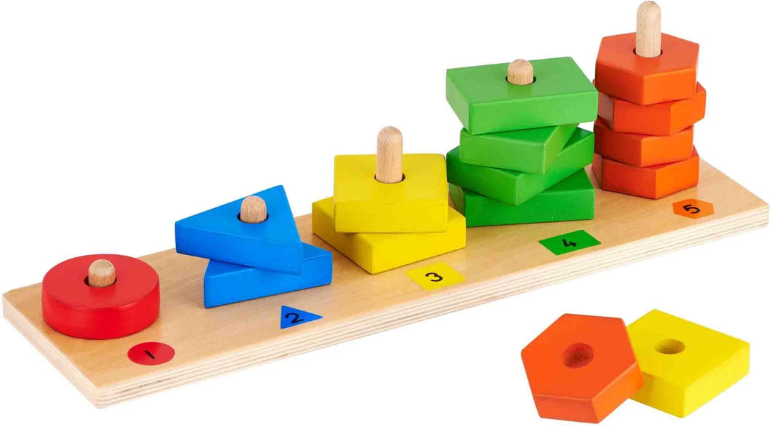 Eduedge Numerical Shape Stacker | Number Learning & Shape Sorting Educational Toy for Kids | Age 3+ Years