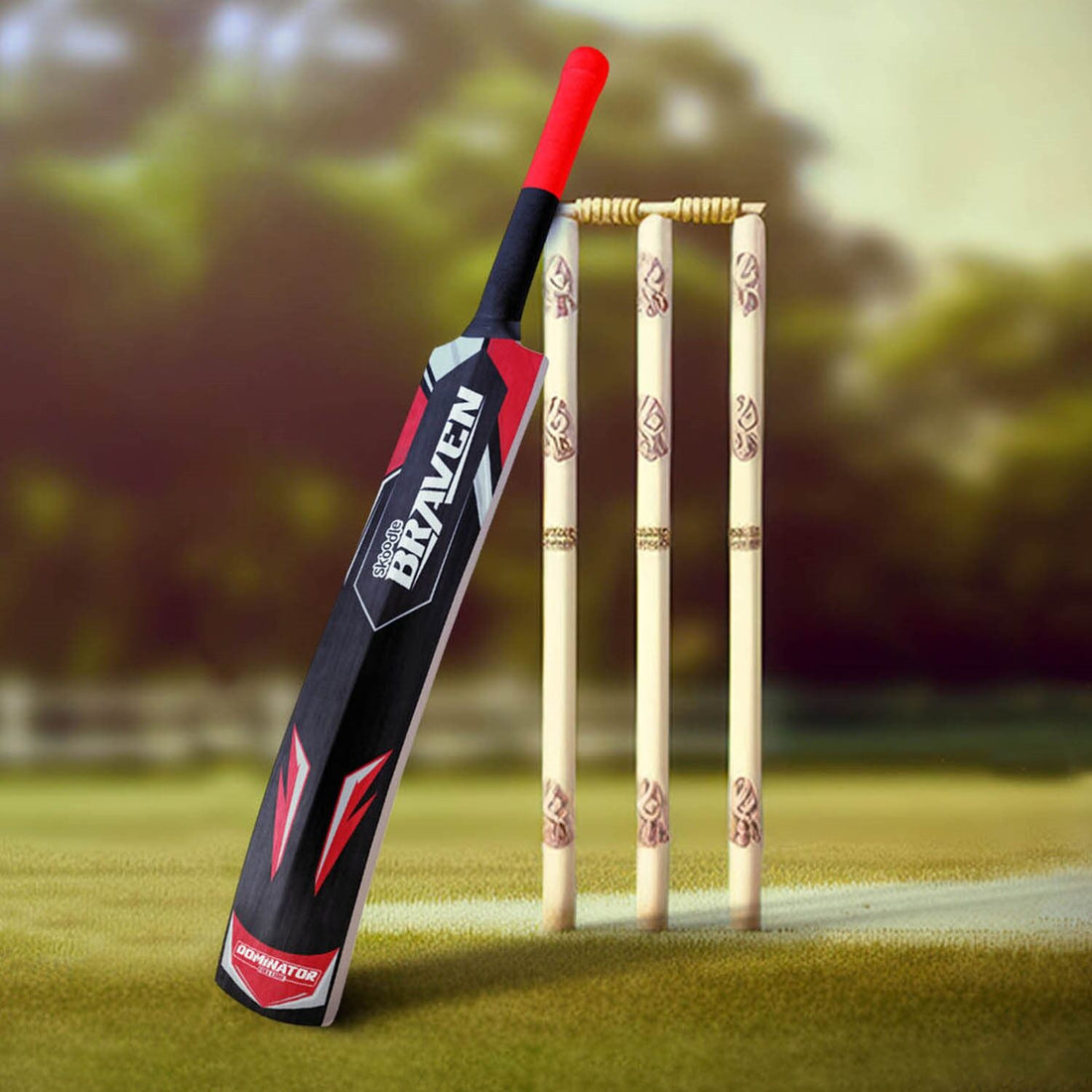 Skoodle BRAVEN Dominator Full-Cane Kashmir Willow Cricket Bat