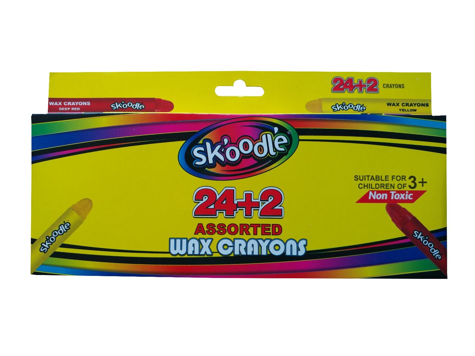 Skoodle Wax Crayons - Assorted, 24+2 Shades