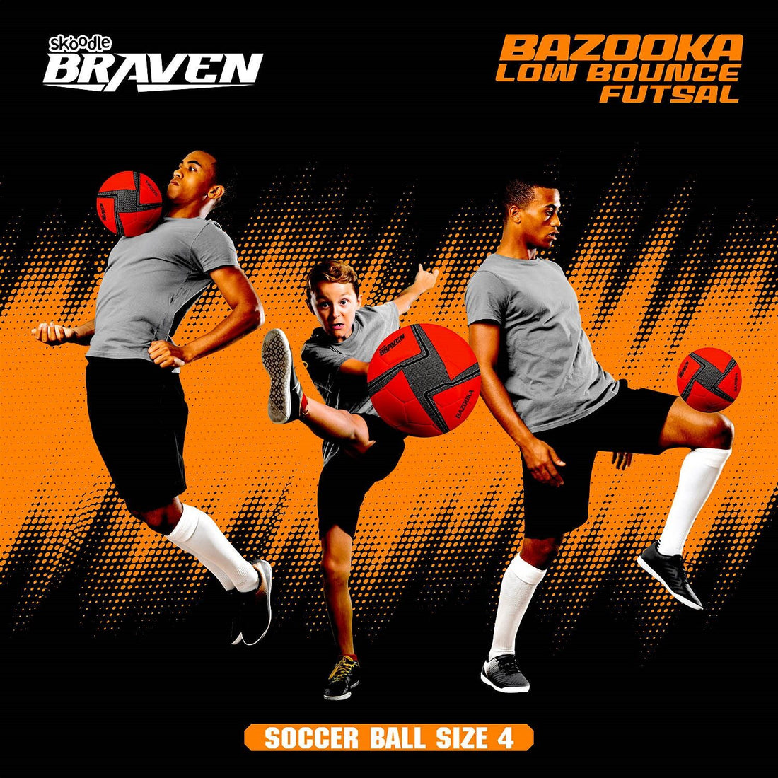 Skoodle Braven Bazooka Low Bounce Futsal Soccer Ball - Size 4
