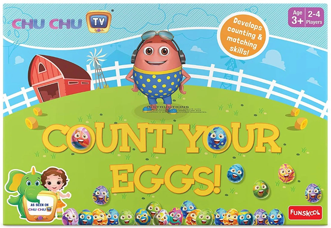 ChuChu TV Count Your Eggs Board Game | 45-Piece Educational Counting & Learning Game for Kids | 2–4 Players | Age 3+ Years
