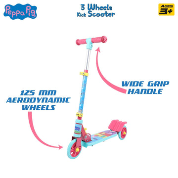Skoodle Peppa Pig 3 Wheels Kick Scooter (Ocean Green)