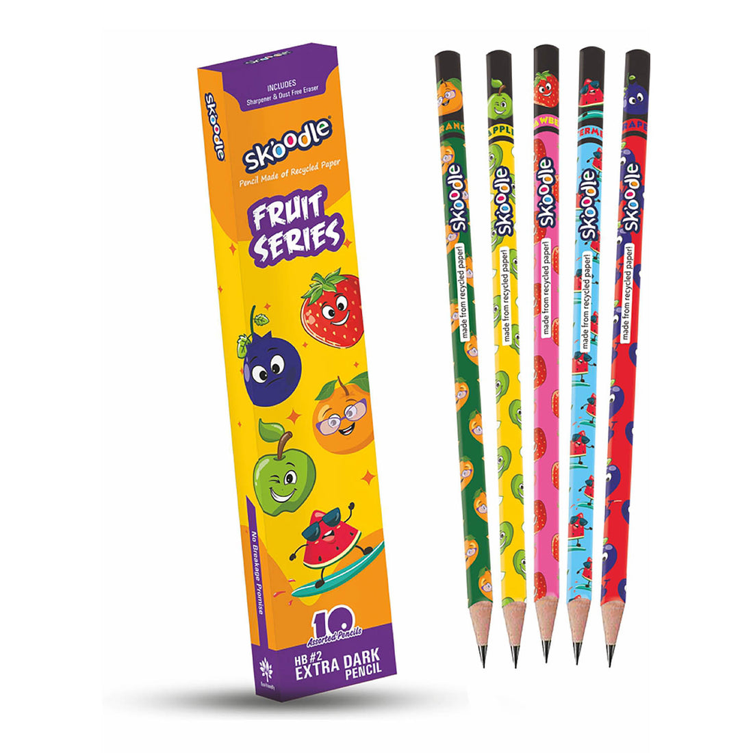 SKOODLE Mega Pencil Pack Combo Set of 4 – Wildlife, Fruits, Monsters & Astro Themed Pencils