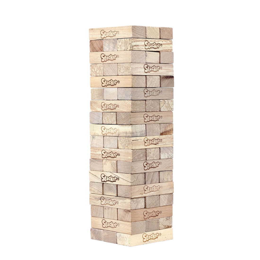 SKOODLE Quest Stackrr Tube | 54 Hardwood Blocks (3" x 1" x 0.6") | Portable Wooden Stacking Game