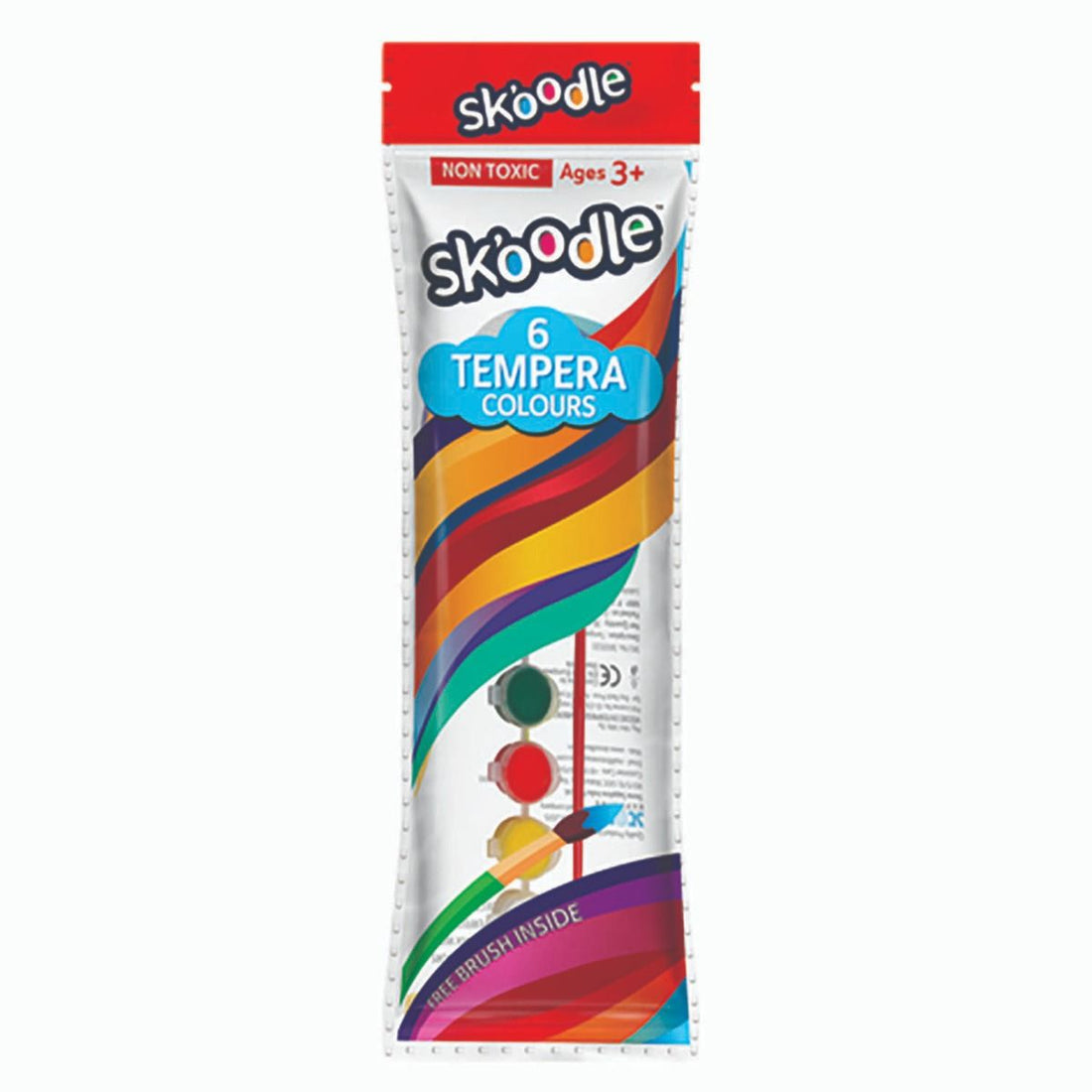 Skoodle Tempera Colours Set Of 6 Different Colours