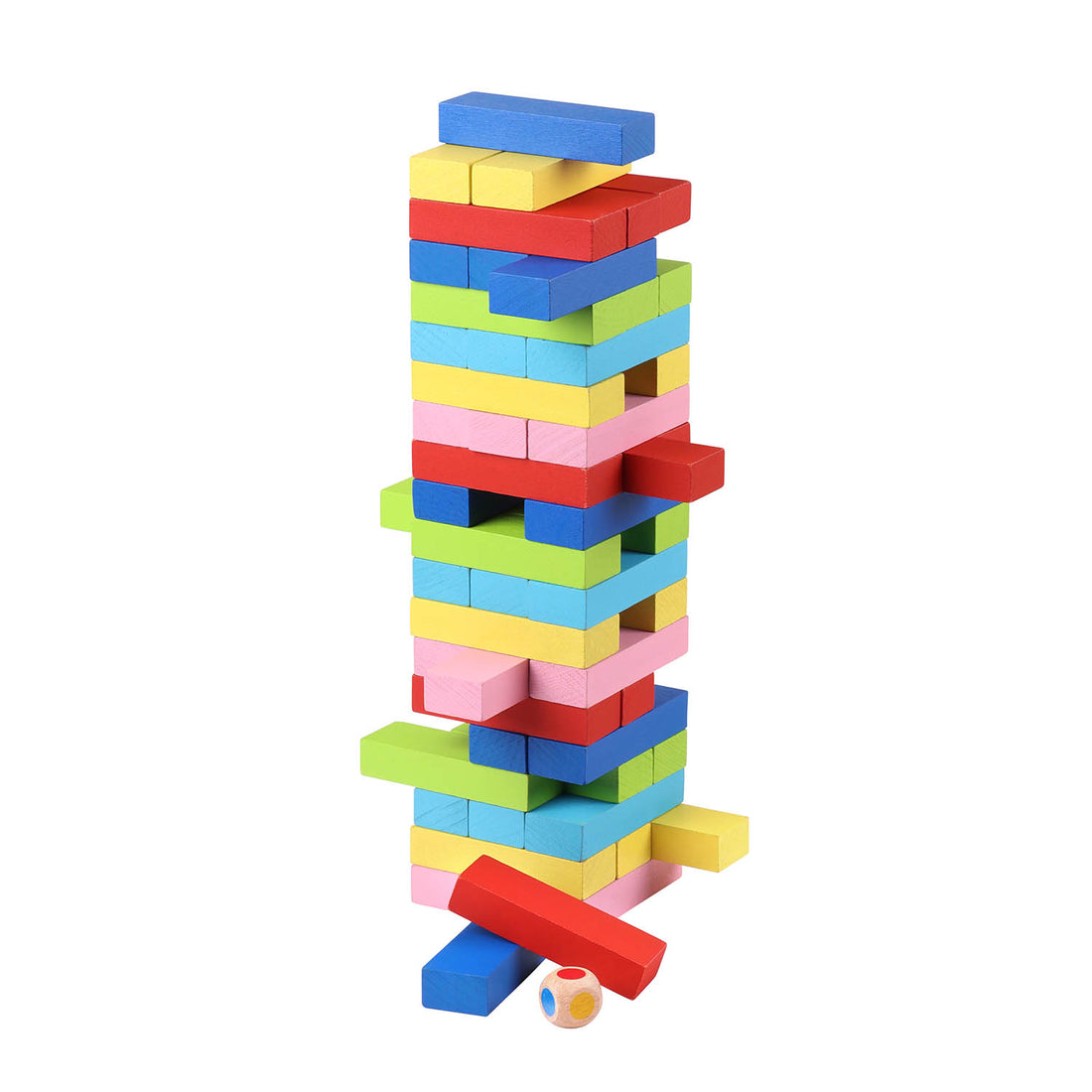 SKOODLE Quest Stackrr Colour | 54 Colored Hardwood Blocks (3" x 1" x 0.6")