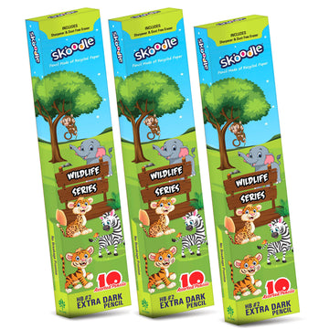 SKOODLE Wildlife Paper Pencils Set of 3