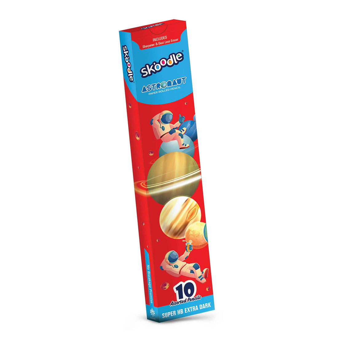 SKOODLE Astronaut Series Paper Pencil Set of 3 with Eraser & Sharpener