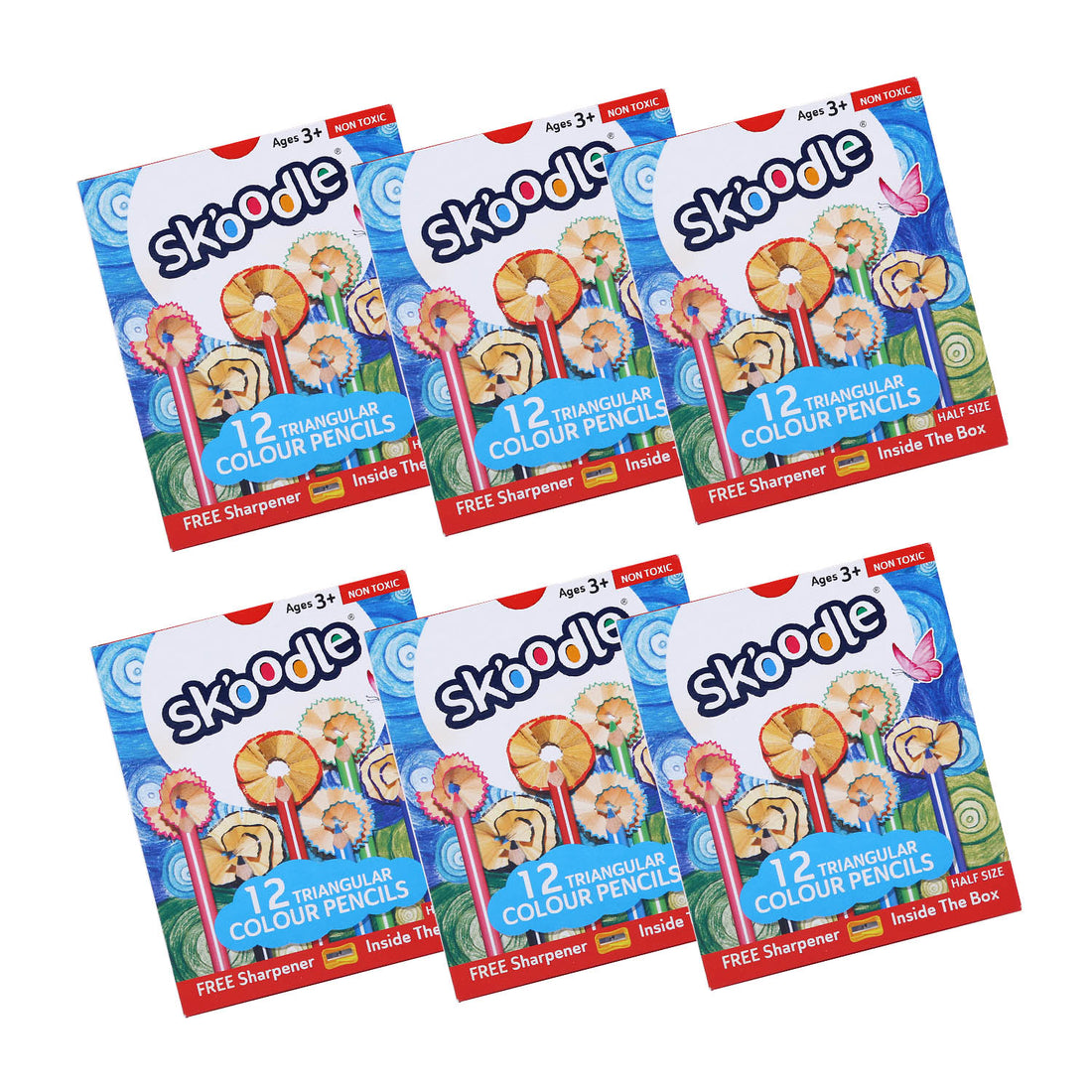 SKOODLE Colour Pencils Pack of 6