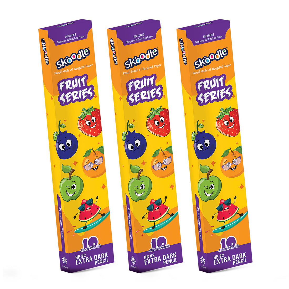 SKOODLE Fruit Paper Pencils Set of 3
