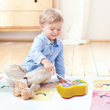 Skoodle 2-In-1 Xylophone Musical Piano For Kids, Interactive Preschool Learning Instrument & Toy With 8 Keys, 2 Mallets- Ideal For Baby, Boys And Girls & Gifting (Age 3+), Pink