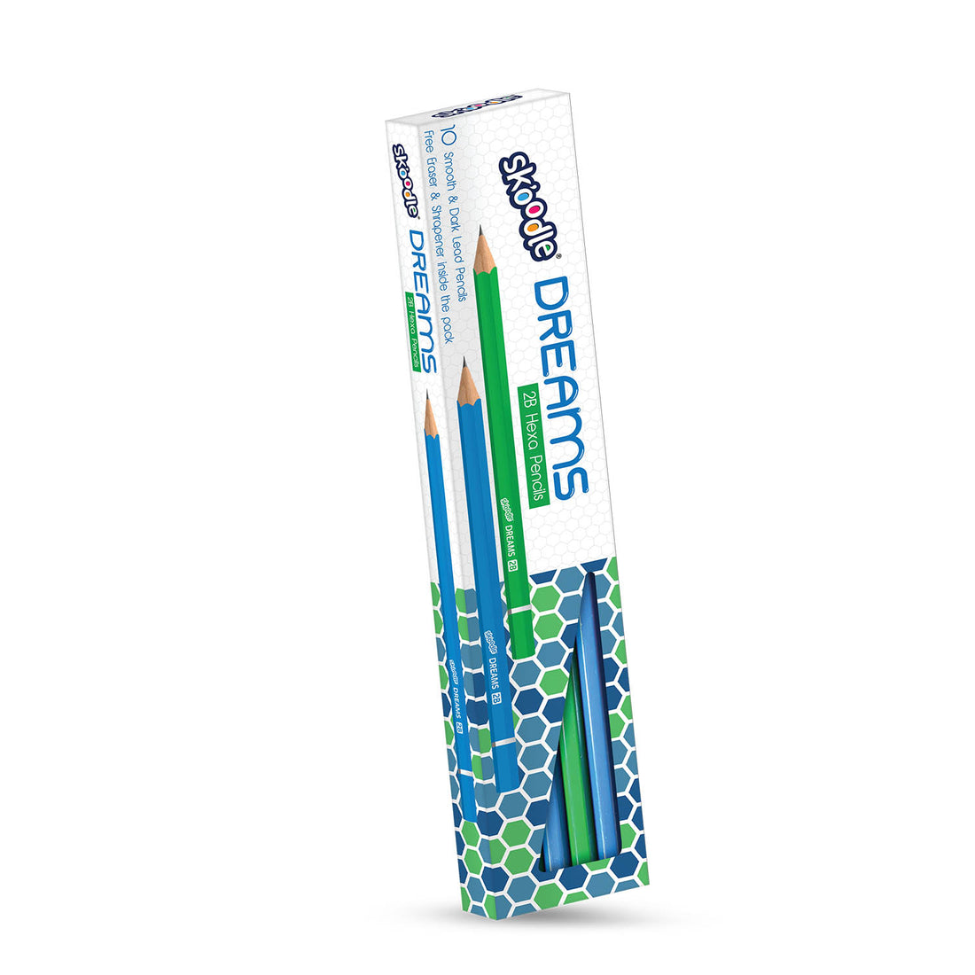 SKOODLE DREAMS Pencil Set of 10 Boxes – 10 Pencils per Box with Free Eraser & Sharpener