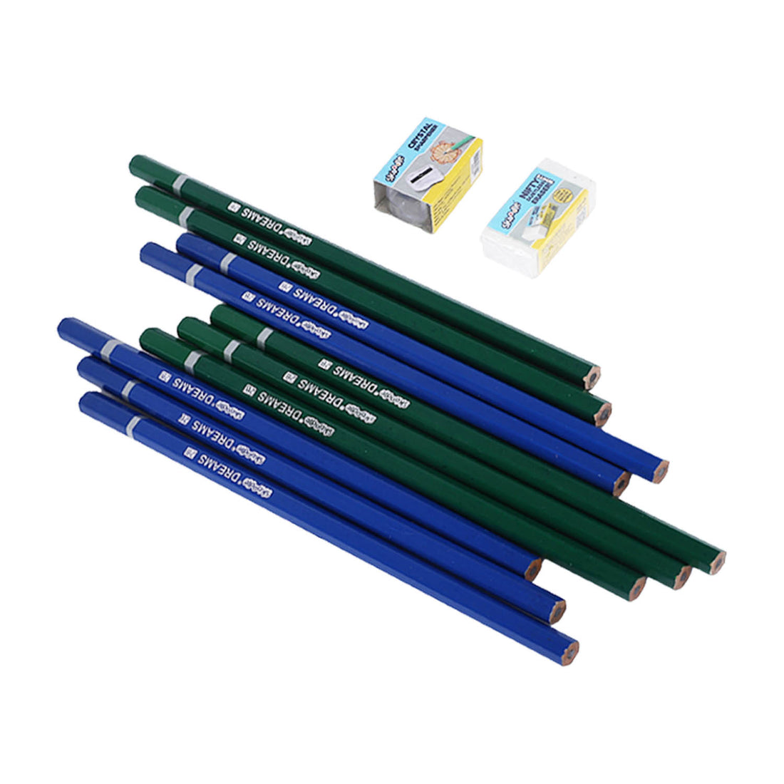 Skoodle DREAM Pencil Pack of 10 with Free Eraser & Sharpener