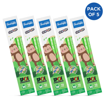 SKOODLE Guangbo Spot Grooved Pencil Green Pack of 5
