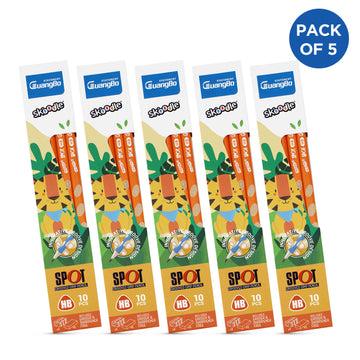 SKOODLE Guangbo Spot Grooved Pencil Orange Pack of 5