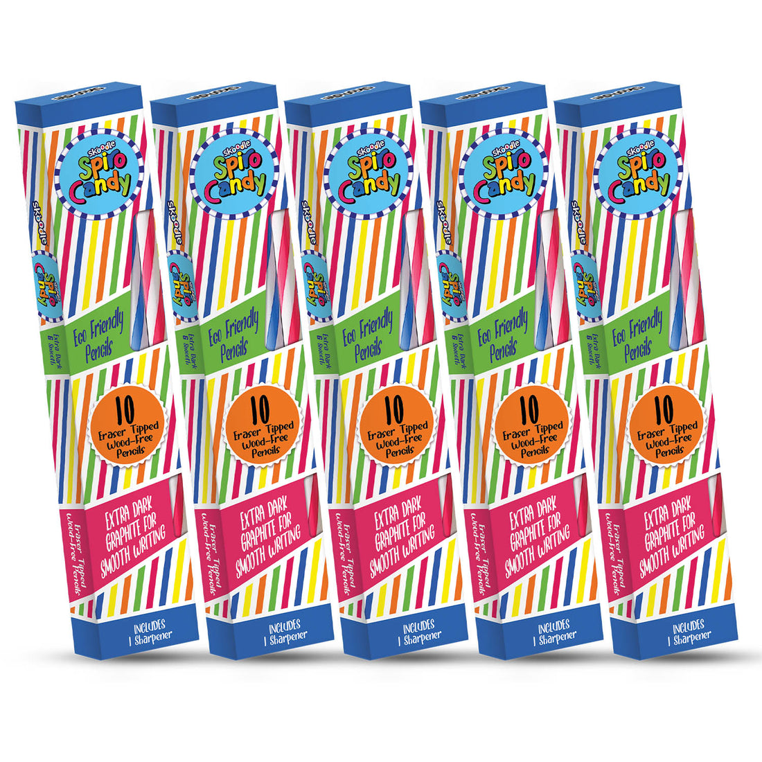 SKOODLE Spiro Candy Pencils Pack of 5