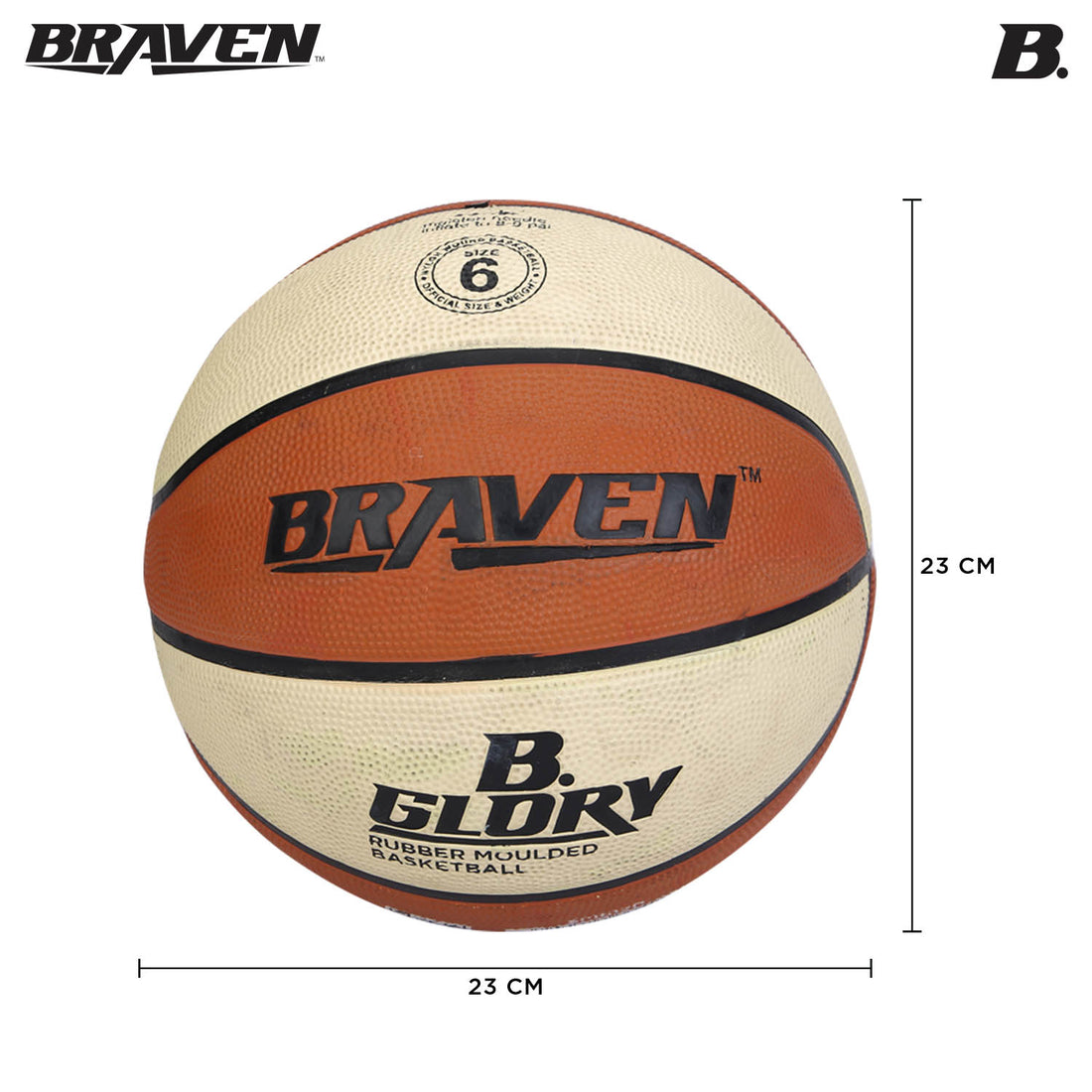 SKOODLE Braven Training Basketball Size 6 with Embossing | Training Basketball for Kids & Beginners