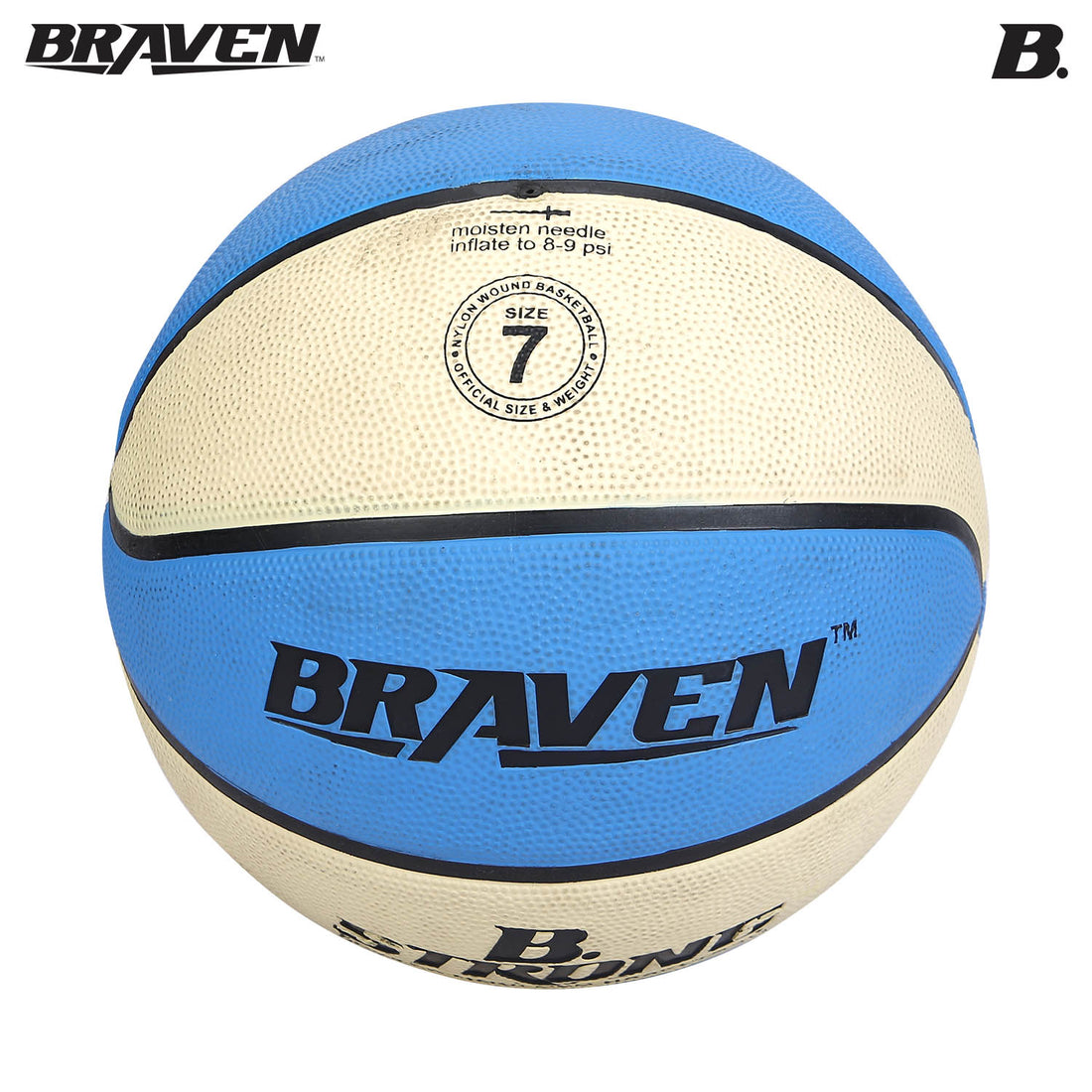 SKOODLE Braven Rubber Moulded Basketball Size 7 | Durable Training & Practice Basketball