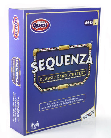 Skoodle Quest Sequenza Classic Card Strategy Game, Includes Large Game Board, Sequenza Cards And Premium Marker Chips With Carry Pouch