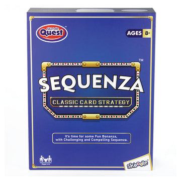 Skoodle Quest Sequenza Classic Card Strategy Game, Includes Large Game Board, Sequenza Cards And Premium Marker Chips With Carry Pouch
