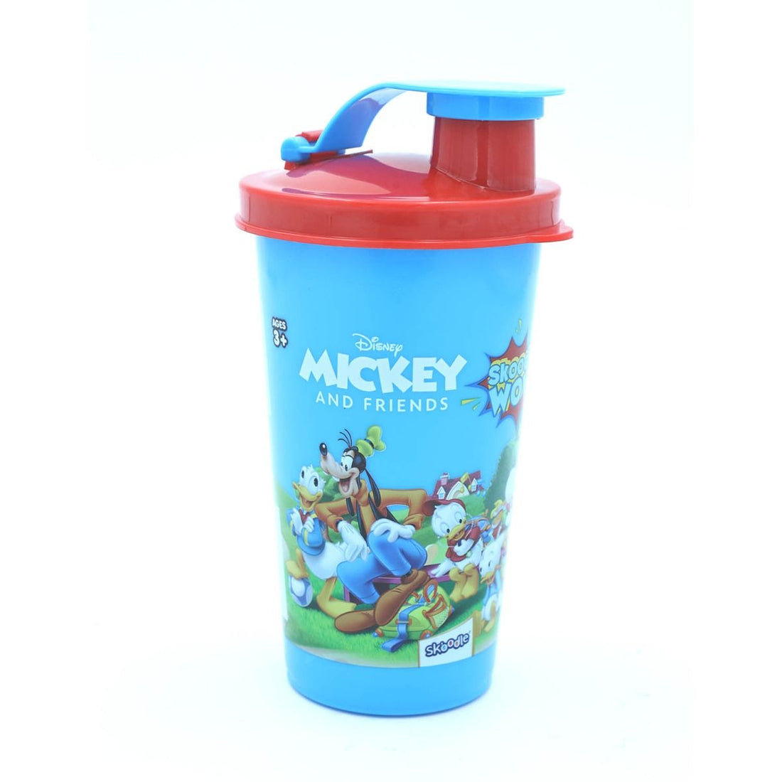 Skoodle Disney Mickey Tumbler Sipper Cup, Cute Water Bottle With Lid, Food Grade Plastic, Leak Proof, Bpa Free, 300 Ml With Surprise Gift Inside.
