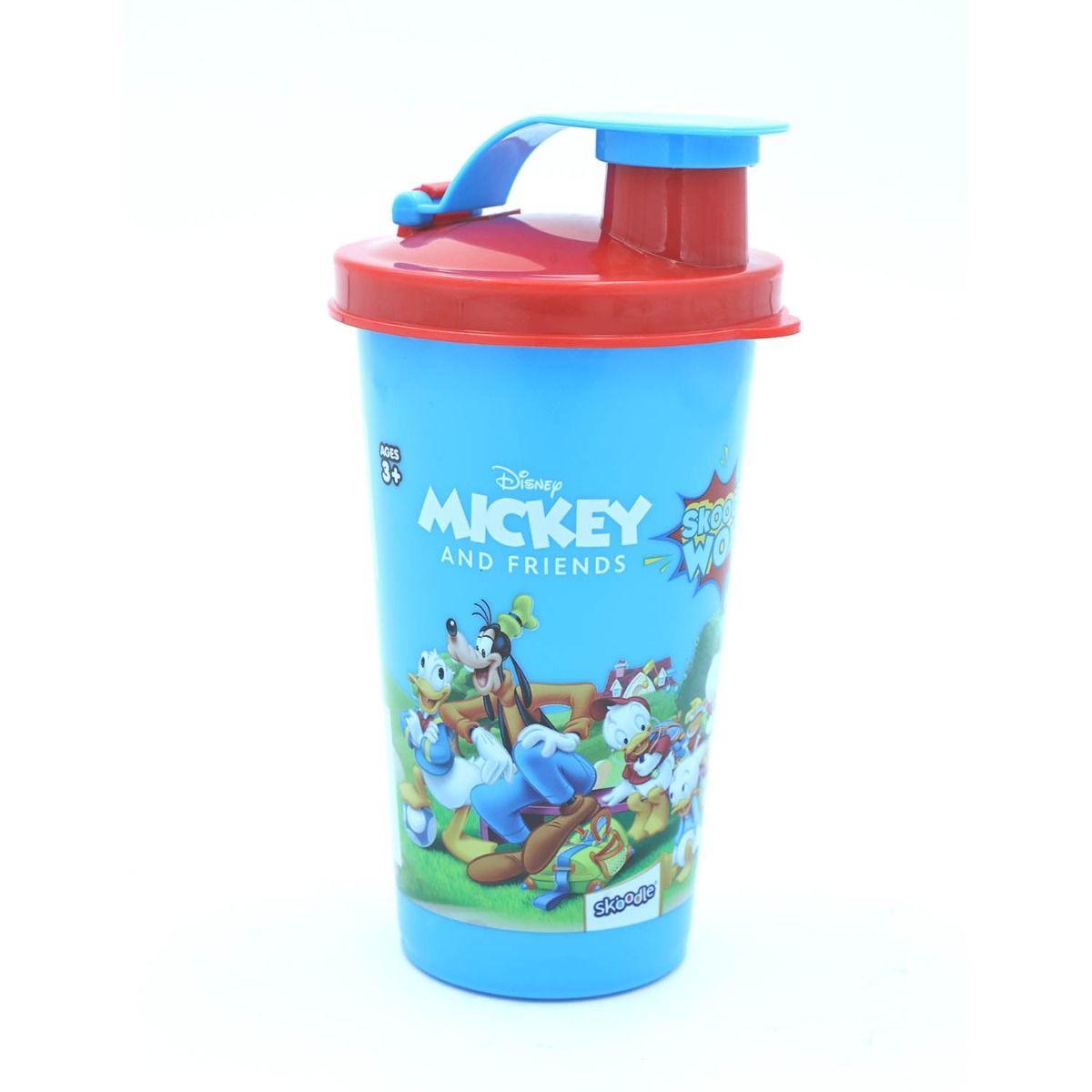 Skoodle Disney Mickey Tumbler Sipper Cup, Cute Water Bottle With Lid, Food Grade Plastic, Leak Proof, Bpa Free, 300 Ml With Surprise Gift Inside.
