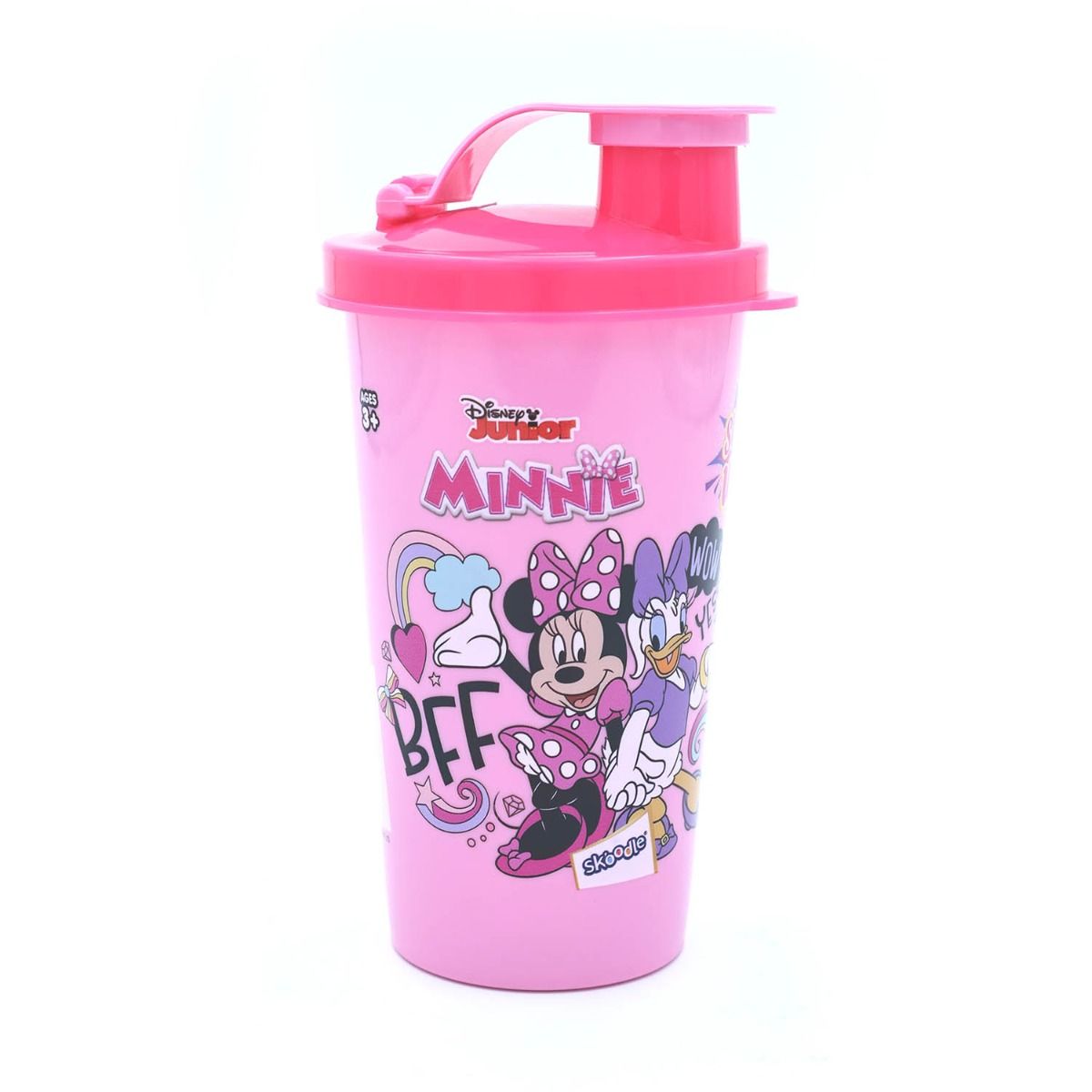 Skoodle Disney Minnie Tumbler Sipper Cup, Cute Water Bottle With Lid, Food Grade Plastic, Leak Proof, Bpa Free, 300 Ml With Surprise Gift Inside.