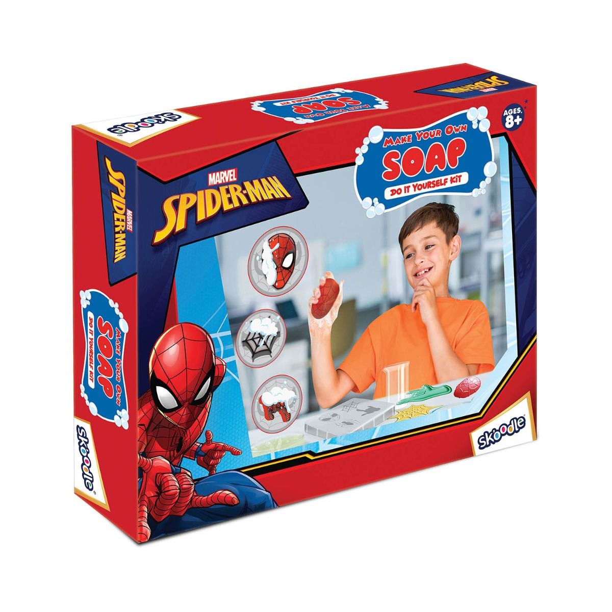 Skoodle Spider Man Creative Kids Soap Making Kit, Diy Science Activity Kit For 8 Years And Above Old Boys And Girls, Fun And Educational Diy Activity, Perfect For Gifting