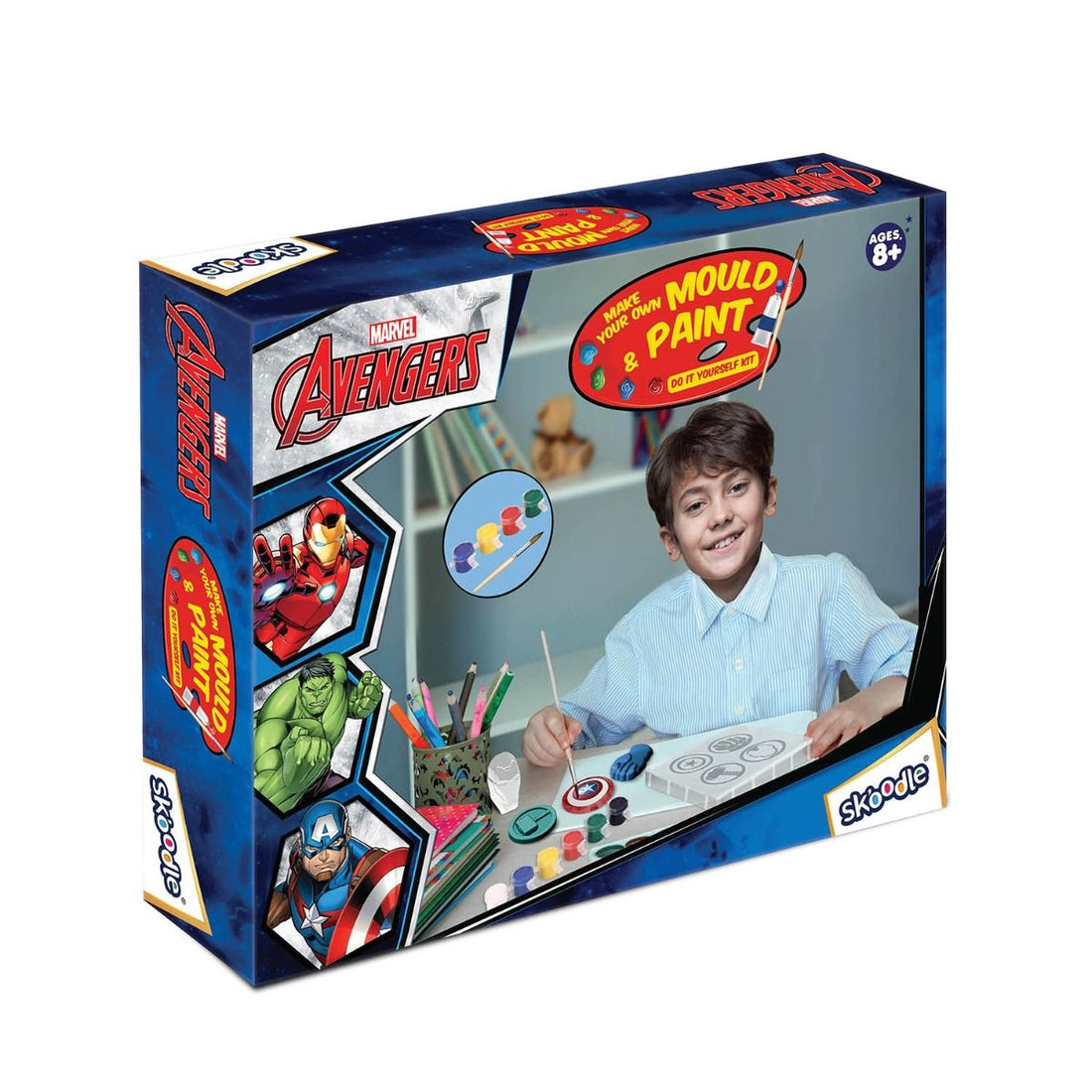 Skoodle Avengers Creative Kids Art And Craft Kit - Fridge Magnet Making Diy Toy For Ages 8 Years & Above, Fun Kids Activity - Includes Moulds And Paints For Endless Crafting Adventures