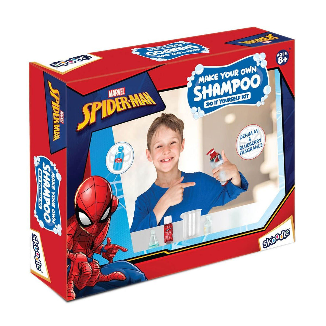 Skoodle Spiderman - Make Your Own Fresh Shampoo, Educational Diy Activity Toy Kit For Ages 8+, Creative Learning Games For Growing Children