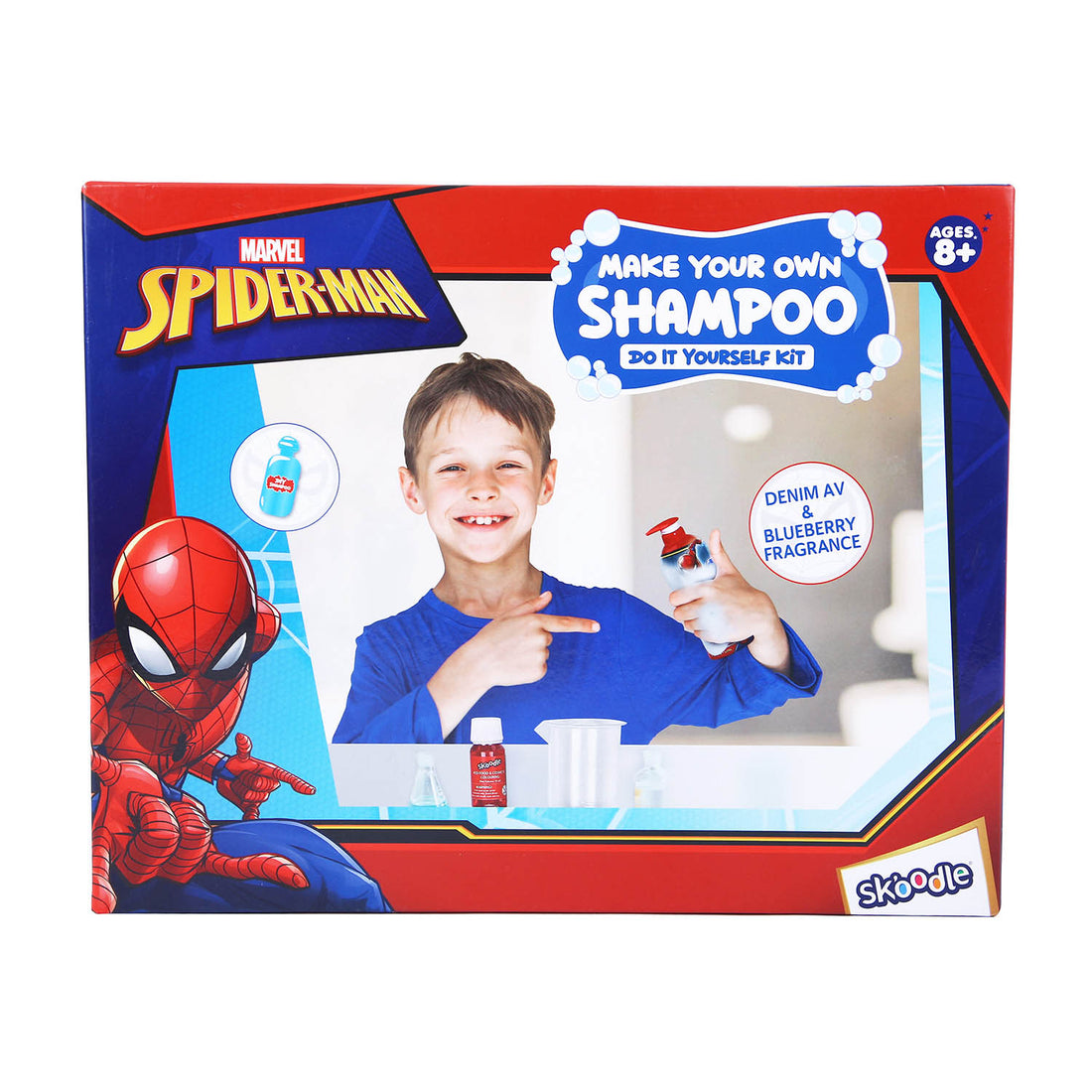 Skoodle Spiderman - Make Your Own Fresh Shampoo, Educational Diy Activity Toy Kit For Ages 8+, Creative Learning Games For Growing Children