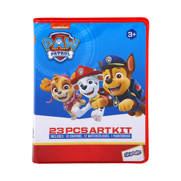 SKOODLE PAW Patrol 23 PCS Art Kit | Crayons, Watercolours & Paint Brush | Kids Colouring Set | 3+ Years