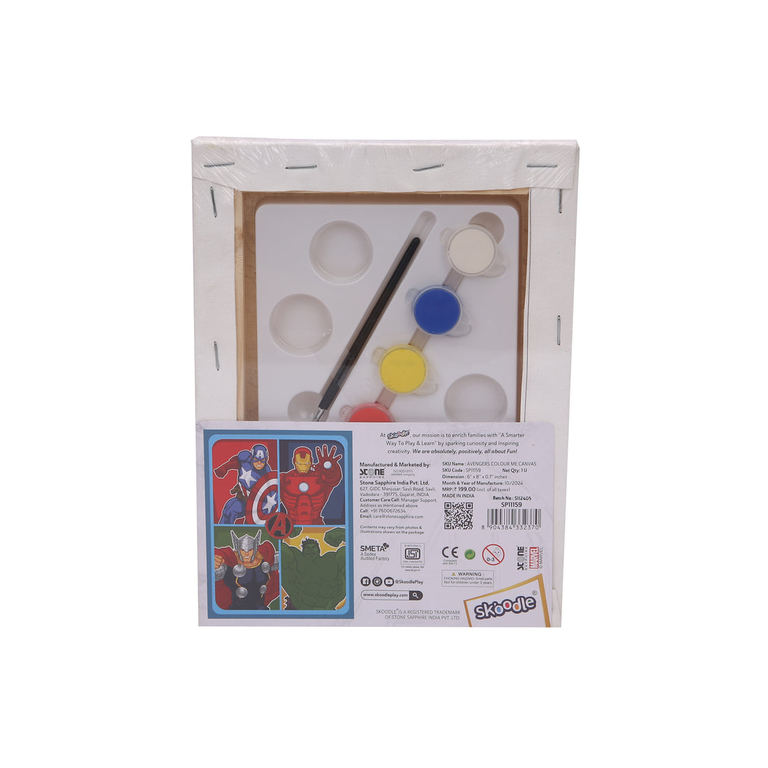 SKOODLE Marvel Avengers Colour Me Canvas Painting Kit for Kids
