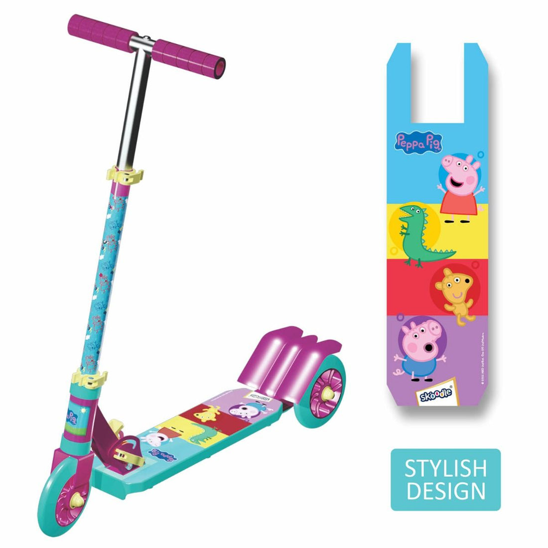 Skoodle Peppa Pig 3 Ws Kick Scooter Pink & Green