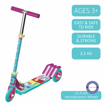 Skoodle Peppa Pig 3 Wheels Kick Scooter Pink & Green