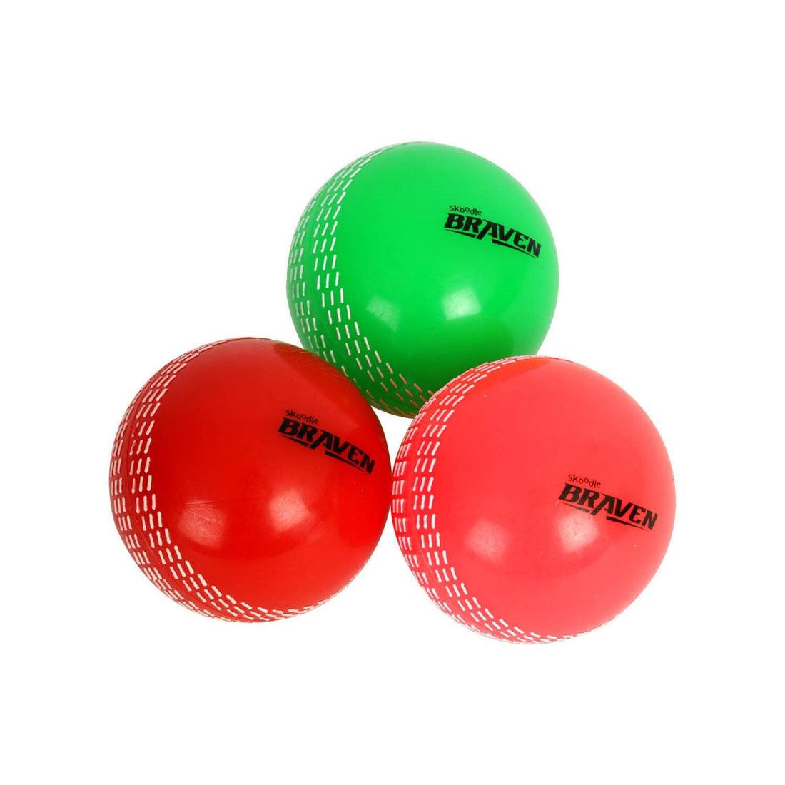Skoodle Braven Triple Wind4Cricket Ball Set (3 Colors X 1 Each)