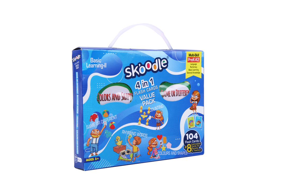SKOODLE 4-in-1 Flash Cards Value Pack