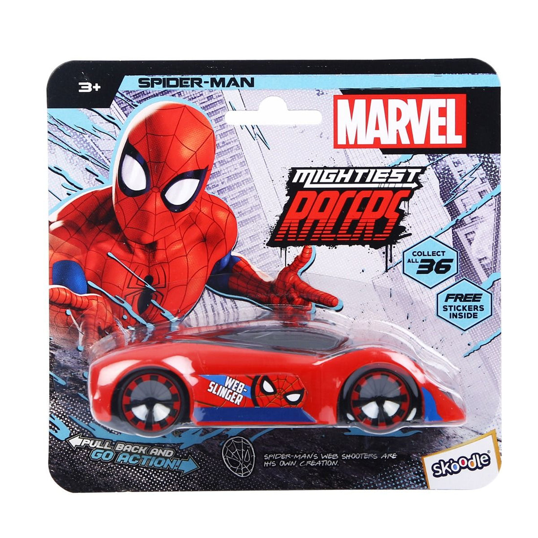 Skoodle Marvel Pull-Back Hyper Car - Spider-Man (Sm)