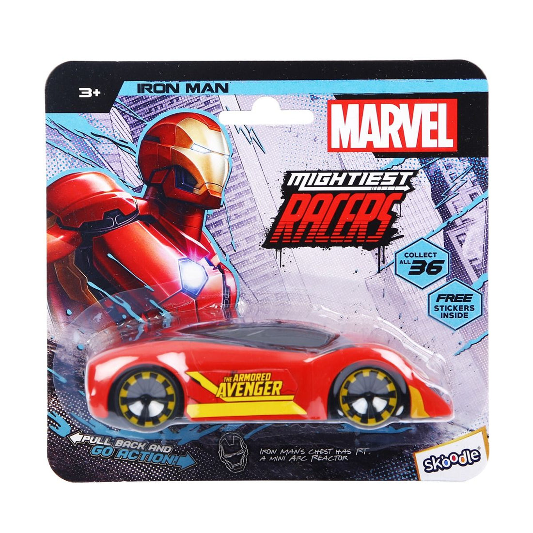 Skoodle Marvel Pull-Back Hyper Car - Iron Man (Im)