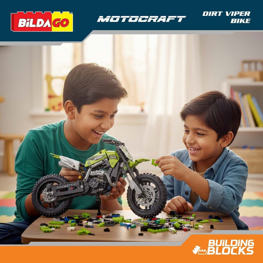 Bildago Motocraft - Dirt Viper (SP13440)- Pull back Bike (521 PCS)