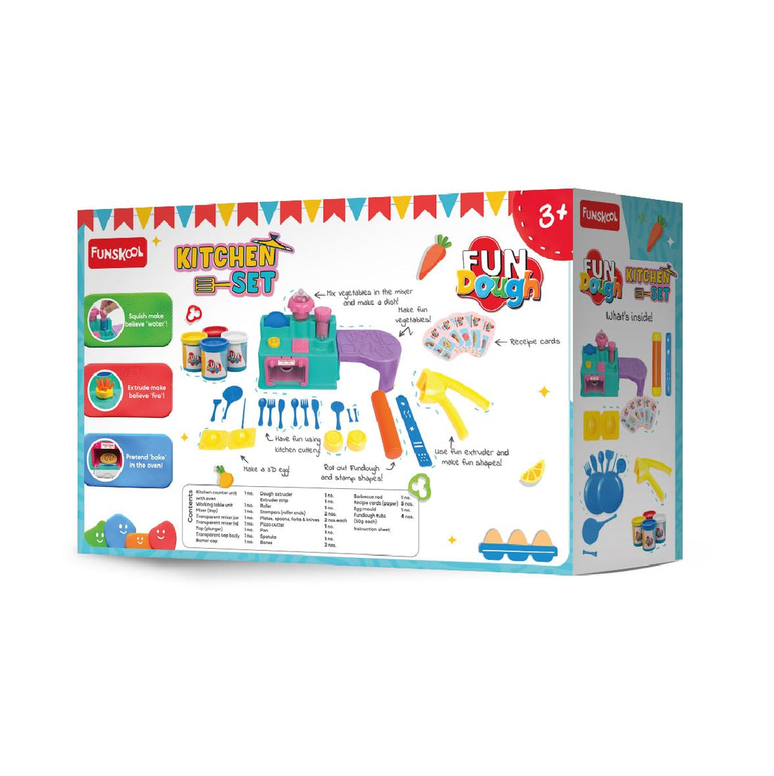 Funskool Fundough Kitchen Set for Kids | Cutting & Moulding Play Dough Set | Multicolour | Age 3+ Years