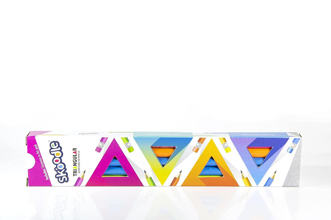 SKOODLE Neon Paper Pencils with Eraser Tip Combo Pack of 10