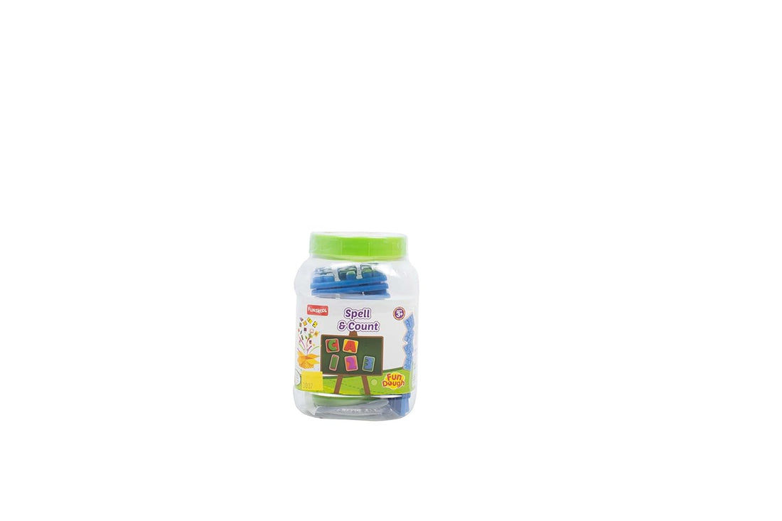 Funskool Fundough Spell & Count Jar for Kids | Learning Dough Set with 2 Dough Tubs | Educational Toy | Age 3+ Years
