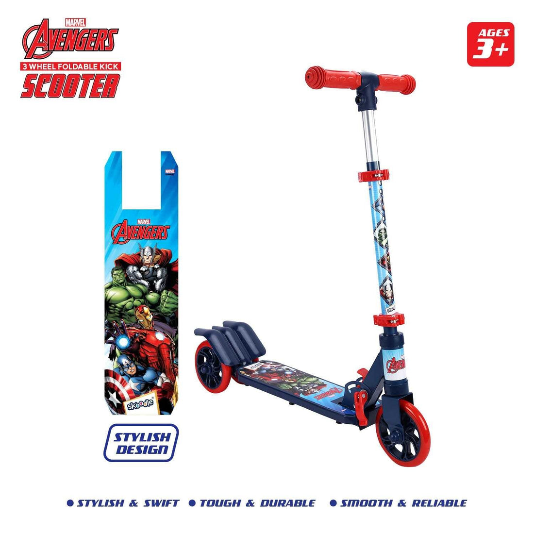 Avengers 3 Wheel Foldable Kick Scooter