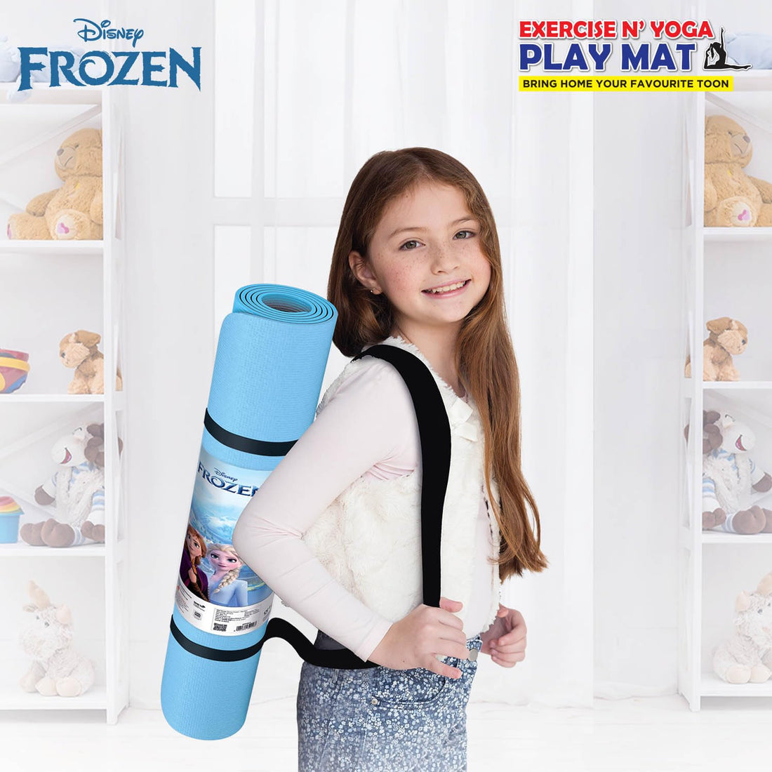 Disney Frozen Kids Yoga & Exercise Mat (22" X 58" X 0.4 Cm) - In 2 Assorted Colours