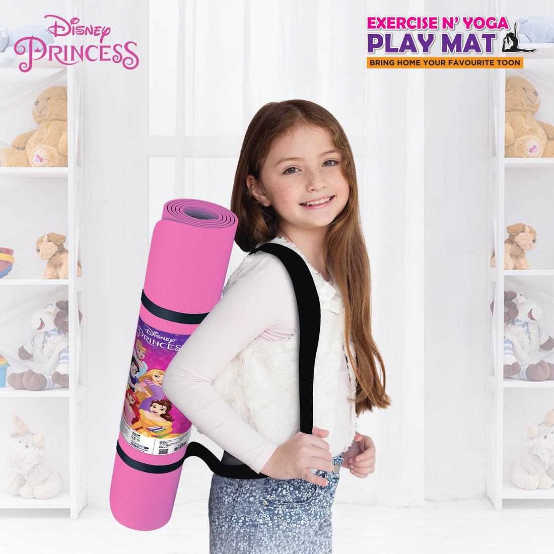 Disney Princess Yoga & Exercise Mat (22" X 58" X 0.4 Cm) - In 2 Assorted Colours