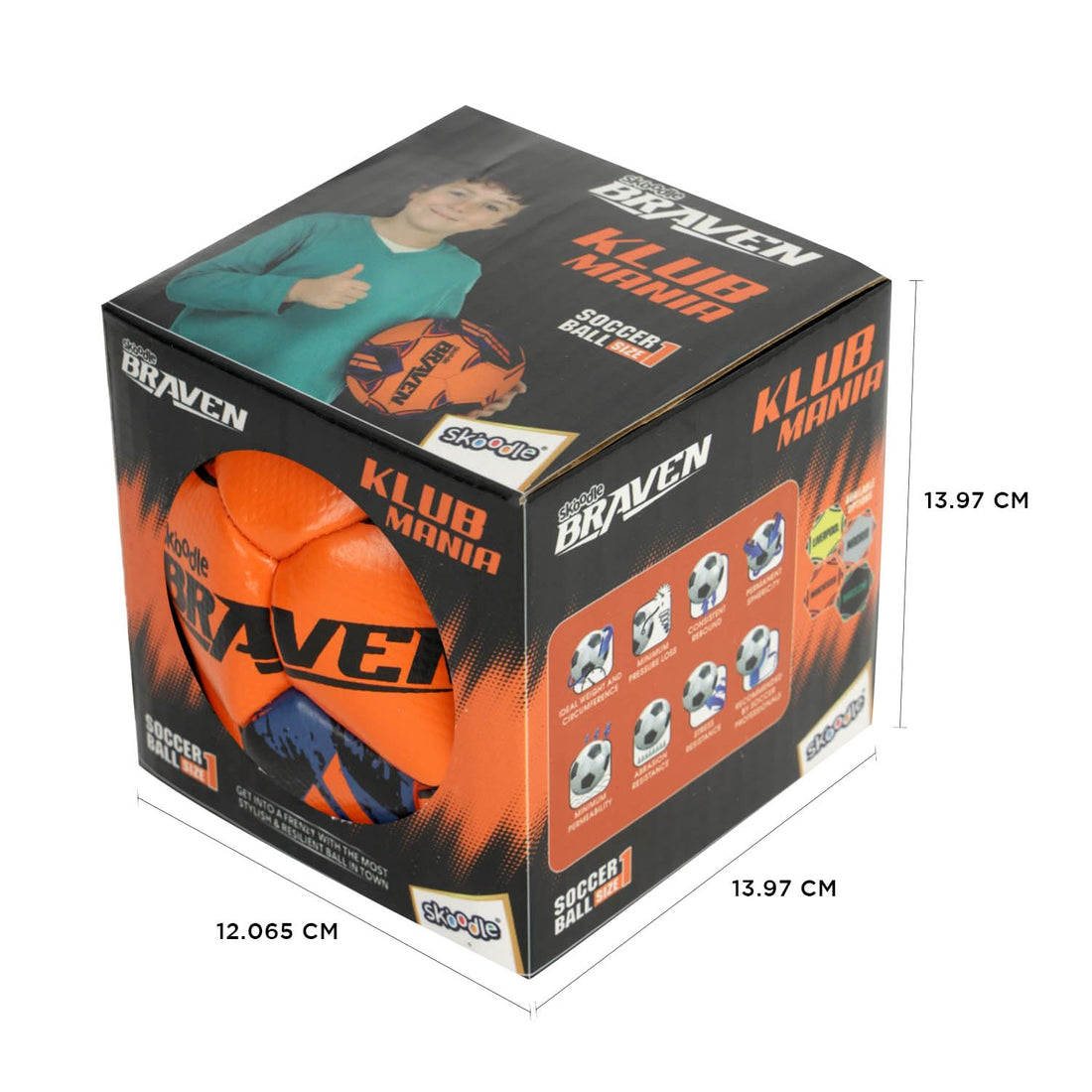 Braven Klub Mania Size 1 Football - Diamond Textured Grain (Manchester / Milan / Chelsea / Liverpool / Barcelona / Madrid)