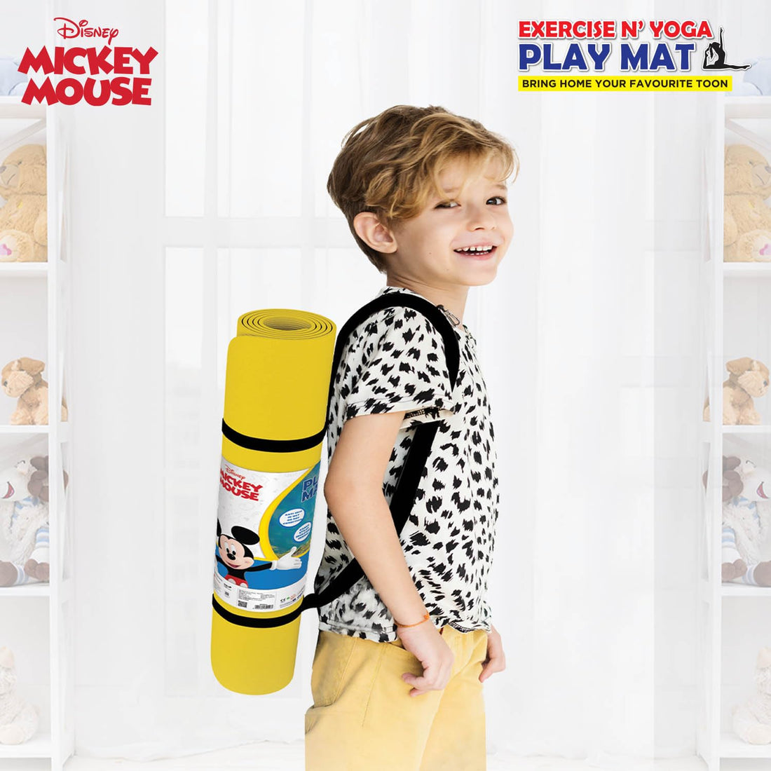 Disney Mickey Kids Yoga & Exercise Mat (22" X 58" X 0.4 Cm) - In 2 Assorted Colours