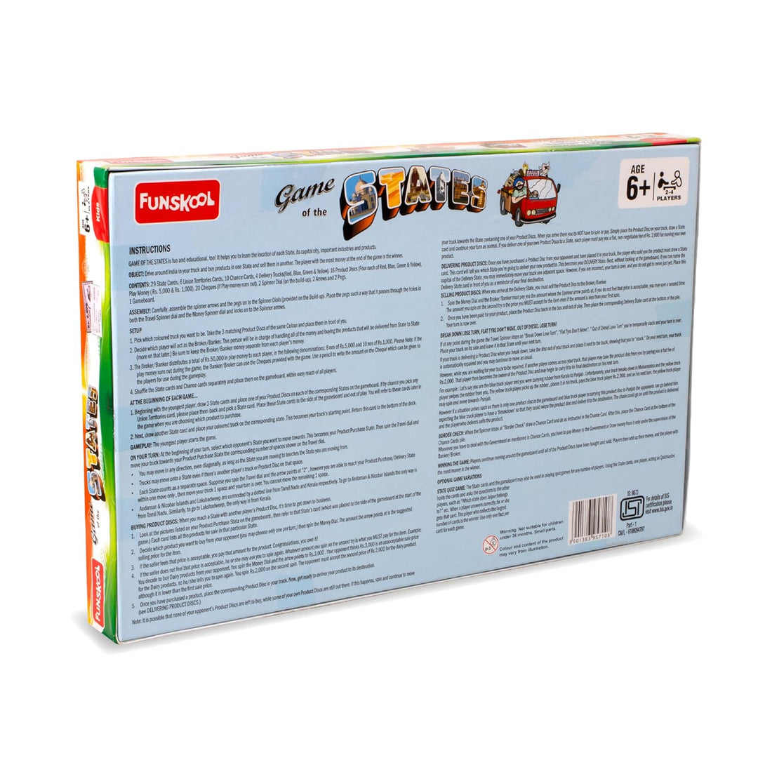 Funskool Game of States Board Game | Educational Geography Learning Game for Kids & Families | 2–4 Players | Age 6+ Years