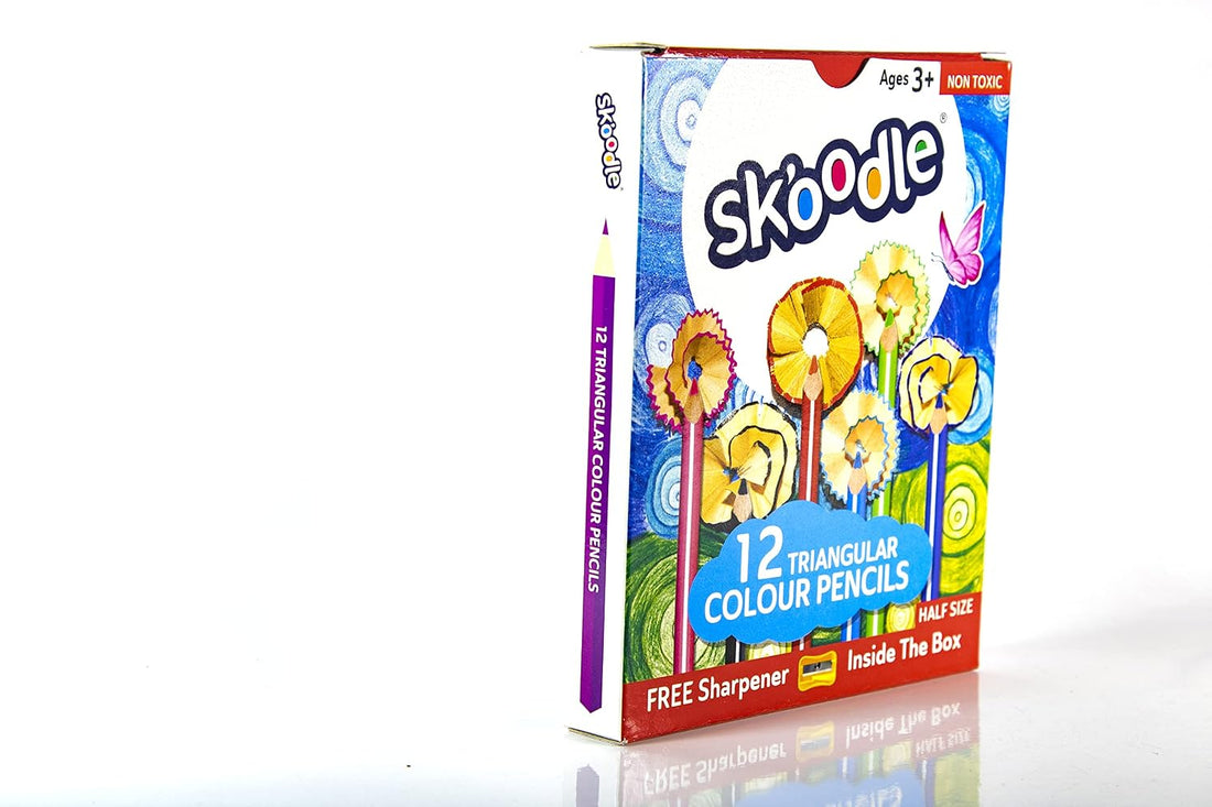 SKOODLE Mini Triangular Colour Pencils Combo Pack of 10